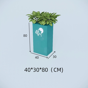 Combinación de macetero de metal personalizado para exteriores, de hierro forjado, con valla divisoria y <span class=keywords><strong>jardinera</strong></span> de acero inoxidable para plantas. - Product Image 6