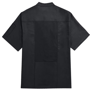 Vêtements <span class=keywords><strong>de</strong></span> chef confortables pour hommes en sergé, couleur unie, col montant, manches courtes, <span class=keywords><strong>tenue</strong></span> <span class=keywords><strong>professionnelle</strong></span> pour la <span class=keywords><strong>cuisine</strong></span>, uniformes <span class=keywords><strong>de</strong></span> bar - Product Image 3