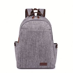 Minimalist Grey <b>Laptop</b> <b>Backpack</b>, Durable Polyester Business <b>Backpack</b>, Casual Daypack for Office School Travel - Product Image 4