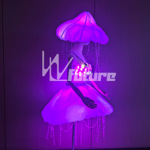 Ensemble de costume lumineux LED méduse océanique arc-en-ciel pour festival, fête, spectacle – Tenue de scène <span class=keywords><strong>futuriste</strong></span> pour femme - Product Image 2