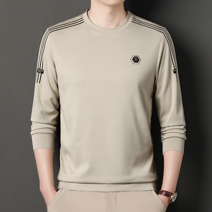 Vendita calda t-shirt da <span class=keywords><strong>uomo</strong></span> a maniche lunghe classica tinta unita polo da <span class=keywords><strong>uomo</strong></span> di mezza età e <span class=keywords><strong>giovane</strong></span> alla <span class=keywords><strong>moda</strong></span> business casual - Product Image 2