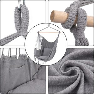 Columpio al aire libre Macramé Patio Jardín Columpio <span class=keywords><strong>Silla</strong></span> Lona Niños Patio Columpio <span class=keywords><strong>Hamaca</strong></span> <span class=keywords><strong>Silla</strong></span> - Product Image 6