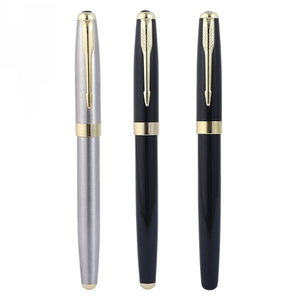 Hot Stock Clip Metal Signature Gel <b>Pen</b> Black Silver For Business Office Promotional Wholesale Gift Stationery - Product Image 1
