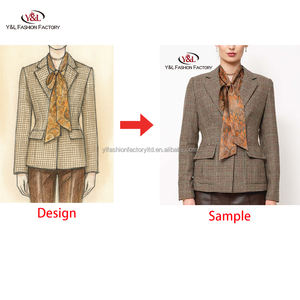 รับผลิตเสื้อผ้าสตรีแบบ OEM ODM คุณภาพสูง ดีไซน์ทันสมัย ผลิตจำนวนน้อยได้ ชุดทำงาน ชุดสูทลำลอง แจ็คเก็ตฤดูหนาว ตัดเย็บตามสั่ง - Product Image 3