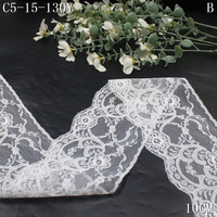 10cm blanc Floral Non élastique Nylon dentelle garniture conception populaire pour la couture écologique emballage cadeau décorations de mariage