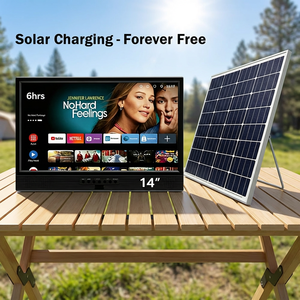 14 Inch Mini <strong>Smart</strong> WiFi Android <strong>TV</strong> LED HD Screen <strong>Portable</strong> <strong>TV</strong> with 12V/24V DC Adapter for Car RV Optional Battery/Solar - Product Image 1