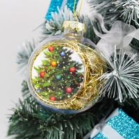 Décorations de Noël, fournitures pour l'artisanat, décorations pour l'arbre de Noël, motif personnalisé 2026, 6 cm, 8 cm, boule de Noël en plastique avec logo personnalisé