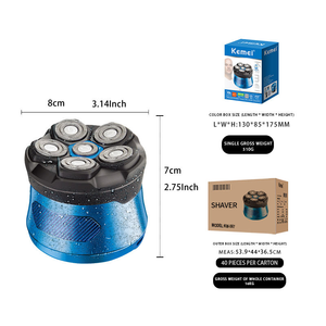 Afeitadora Eléctrica <span class=keywords><strong>KEMEI</strong></span> Km-567, Resistente al Agua, 6D, para Uso Doméstico, para Hombres con Calvicie, Cuchilla Magnética, Recargable por USB-C - Product Image 2