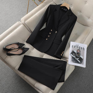 Traje Ejecutivo de Moda, Traje de Dos Piezas de Color Sólido, Conjunto de <span class=keywords><strong>Pantalones</strong></span> <span class=keywords><strong>para</strong></span> Mujer, Ropa Profesional <span class=keywords><strong>para</strong></span> Viajes de Negocios, Nuevo - Product Image 1