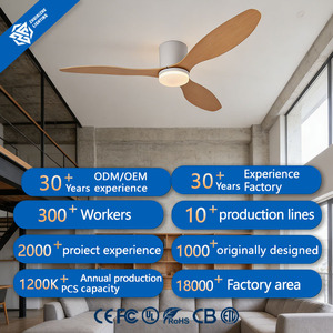 Lampadario Ventilatore a LED da 52 Pollici con Venature Naturali del Legno, Alta Potenza Eolica, Telecomando, Costruzione Moderna in Metallo, Compatibile AC 220V Agi32 - Product Image 1