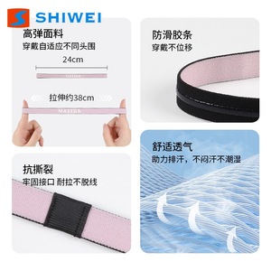 Bandeau de sport Shiwei hautement élastique, tissé, anti-transpiration, pour fitness, course à pied, yoga, 6 couleurs, en spandex et coton, respirant, antidérapant - Product Image 2