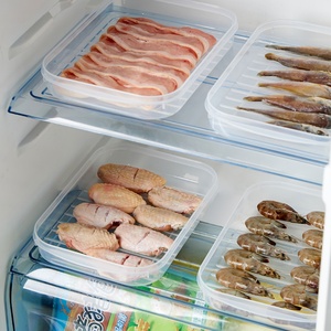 Custom Logo Microwaveable Crisper Storage Boxes Factory-Designed <b>Plastic</b> Bins for Fish in Kitchen Refrigerator - Product Image 1