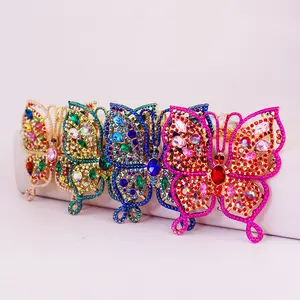 Chaveiro de cristal borboleta acessório para meninas com strass colorido chaveiro borboleta
