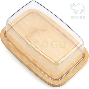 Custom Bamboo Serving Tray Butter Lunch Boxes Airtight Food <b>Storage</b> <b>Container</b> with Lid - Product Image 2
