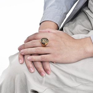 Anillo de titanio y acero con diseño de elefante y cruz estilo hip-hop retro de Yunnique para hombre, diseño exclusivo, anillo de alta gama para el dedo índice, talla M - Product Image 2