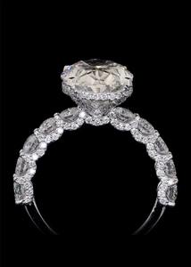 Bague en diamant de laboratoire certifié IGI pour femme, diamant CVD radiant ovale VVS, diamant créé en laboratoire, bague de fiançailles pavée, bijoux - Product Image 2