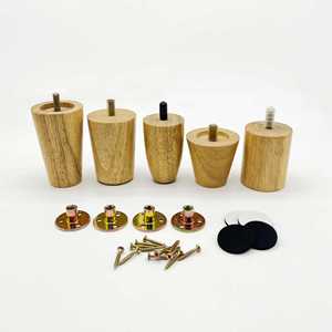 Solid wood <b>sofa</b> legs, rubberwood conical table legs, European-style TV cabinet with brass <b>frame</b>, solid wood legs, - Product Image 5