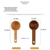 Cuillère doseuse en bois pour café moulu, miel, sucre, épices et poudres