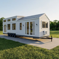 Maison préfabriquée moderne importée de Chine sur roues, maison modulaire mobile, remorque portable de 20 pieds, villa à construction rapide, espace de vie
