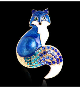 Broche de zorro gota aceite Retro Simple abrigo de mujer aleación cárdigan accesorio Rin-diamante Pin lindo movimiento objeto ramillete - Product Image 5