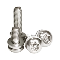Vis à tête bouton Torx inviolables ISO7380 en acier inoxydable 304 avec rondelle plate à ressort antivol M3 M4 M5 M6 M8