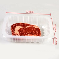 Barquette alimentaire jetable en plastique PP pour supermarché, emballage blister pour fruits de mer, viande, légumes, fruits, boîte de présentation