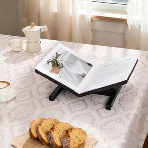 Wooden Book Shelf Black Single Layer Durable Magazine <b>Rack</b> For Living Room <b>Kitchen</b> Recipe Storage - Product Image 3