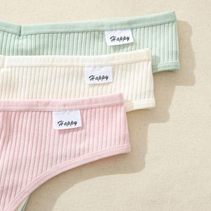 Venta caliente de algodón suave de cintura media lindos calzoncillos transpirables bragas de mujer amarillas tangas diarias - Product Image 5