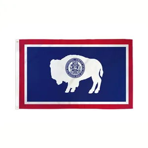 World Double Stitching 90x150cm Custom 100% Polyester National Flags US Wyoming Flag