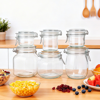 Bocaux de conservation alimentaire en verre ronds et carrés pour la cuisine, avec couvercle hermétique à clipser