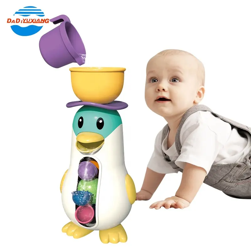 Popüler çocuk banyo oyuncakları bebek oyuncak ile yeni tasarım güzel yel değirmeni penguen