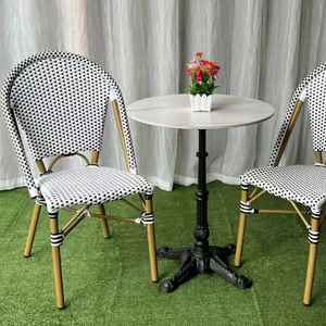 All Weather Aluminum <strong>Wicker</strong> Outdoor Dining Furniture Backyard Caf&eacute; Terrace Bistro Sun Resistant Premium Rattan <strong>Table</strong> <strong>and</strong> <strong>Chair</strong> - Product Image 2