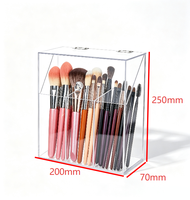 Support de pinceaux de maquillage en acrylique transparent à compartiments multiples, résistant aux fissures, vente en gros d'usine, livraison rapide, produit phare