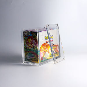 <span class=keywords><strong>Booster</strong></span> de <span class=keywords><strong>Pokemon</strong></span> en acrylique transparent personnalisé en gros boîte de présentation avec aimants puissants support de protection TCG - Product Image 2