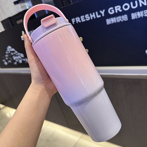 Wholesale 30oz Gradient Stainless Steel Tumbler with Handle Vacuum Insulated <b>Large</b> Capacity Car Travel <b>Mug</b> Custom Logo - Product Image 1