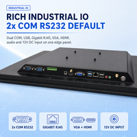 PC Panel Industri 23,6 Inci Intel J1900 Quad Core 1920x1080 16:9 Depan IP65 Tanpa Kipas PCAP Touch 2xCOM LAN