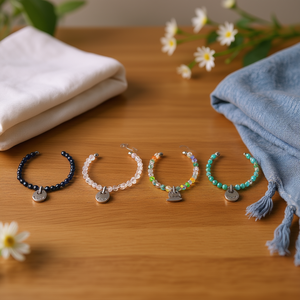 Pulsera de Cuentas de Cristal Angelina con Colgante de Acero Inoxidable, 6 Estilos Mixtos, Joyería de Moda Unisex, Regalo de Tendencia - Product Image 2