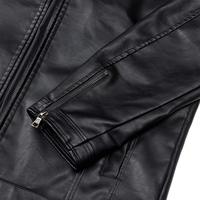 Veste en cuir pour homme à prix de gros, avec étiquette personnalisée, col montant, respirante, coupe-vent, design décontracté avec fermeture éclair, taille adulte, tendance