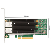 Tarjeta de Red de Escritorio X540-T2 10GbE de Doble Puerto PCIe X8 con Chip Intel X540, 2 Puertos RJ45, Adaptador Ethernet Cableado de 10Gbps, en Stock