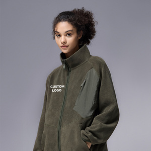 Veste polaire unisexe personnalisée avec logo, coupe-vent, à capuche zippée, en polyester et coton, idéale pour l'automne, modèle ODM - Product Image 1