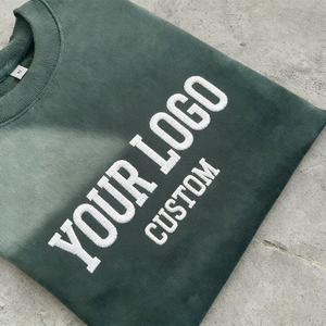 T-Shirt Verde a Tinta Unita con Colletto Spesso, Personalizzabile con Ricamo e Motivi a Lettere, <span class=keywords><strong>Abbigliamento</strong></span> Maschile - Product Image 1