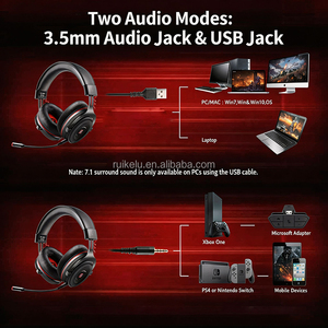 อีกซา อี 900 โปรหูฟังแบบมีสาย USB/3.5 มม. แจ็คโอเวอร์เอียร์ ENC สำหรับทุกวัน/เพลง/พีซี/เกมมิ่งไฮไฟ 3D 7.1 ชุดหูฟังสเตอริโอพร้อมไมโครโฟน - Product Image 5