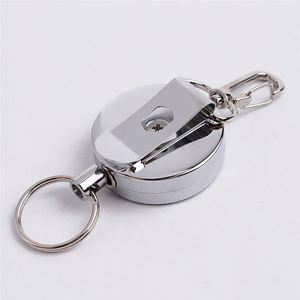Resilience Steel Wire Rope Elastic Keychain Recoil Sporty Retractable Alarm <b>Key</b> Ring Anti Lost Yoyo Ski Pass ID Card - Product Image 1