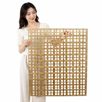 Panneau de cloison en bambou naturel semi-transparent tissé avec placage en résine, matériau de décoration murale pour portes et murs décoratifs, Chine