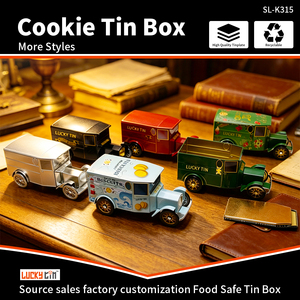 Boîte en métal personnalisée de luxe en fer blanc pour biscuits au beurre, vide, en forme de voiture, pour biscuits de Noël, avec couvercle - Product Image 4