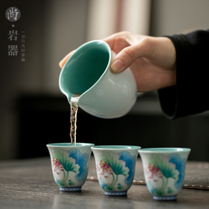 Taza de té de flor de loto, juego de té de porcelana Kung Fu, taza individual para té de la tarde, fabricada en el condado de Dehua - Product Image 2