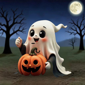 Decoración de Resina de Calabaza Fantasma para Halloween, Adorno Duradero para Escritorio o Exteriores - Product Image 3
