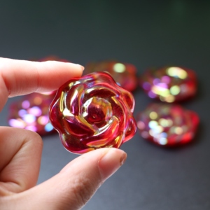 Hand Carved Crystal Flower Angel Aura Quartz Rose Small Size Aura Melt Quartz Rose for gift - Product Image 6