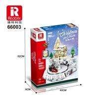 Coffret de construction de train musical de Noël avec figurine de Père Noël, jouet électronique pour enfants
