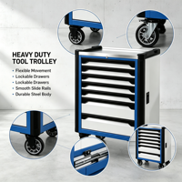 Ensemble d'outils de réparation automobile de 376 pièces, chariot à outils à 7 tiroirs avec outils à main complets pour la réparation automobile, entièrement en acier